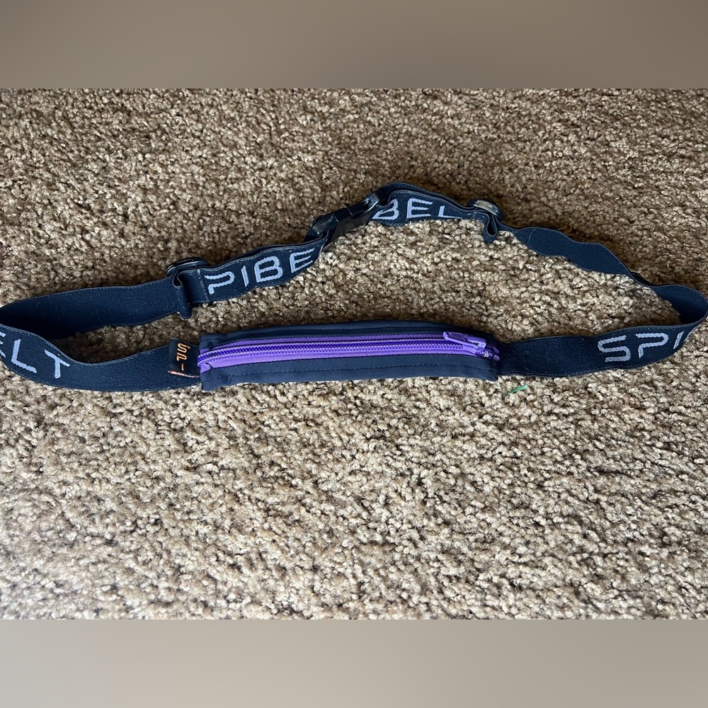 SPIbelt Black and Purple Running Belt